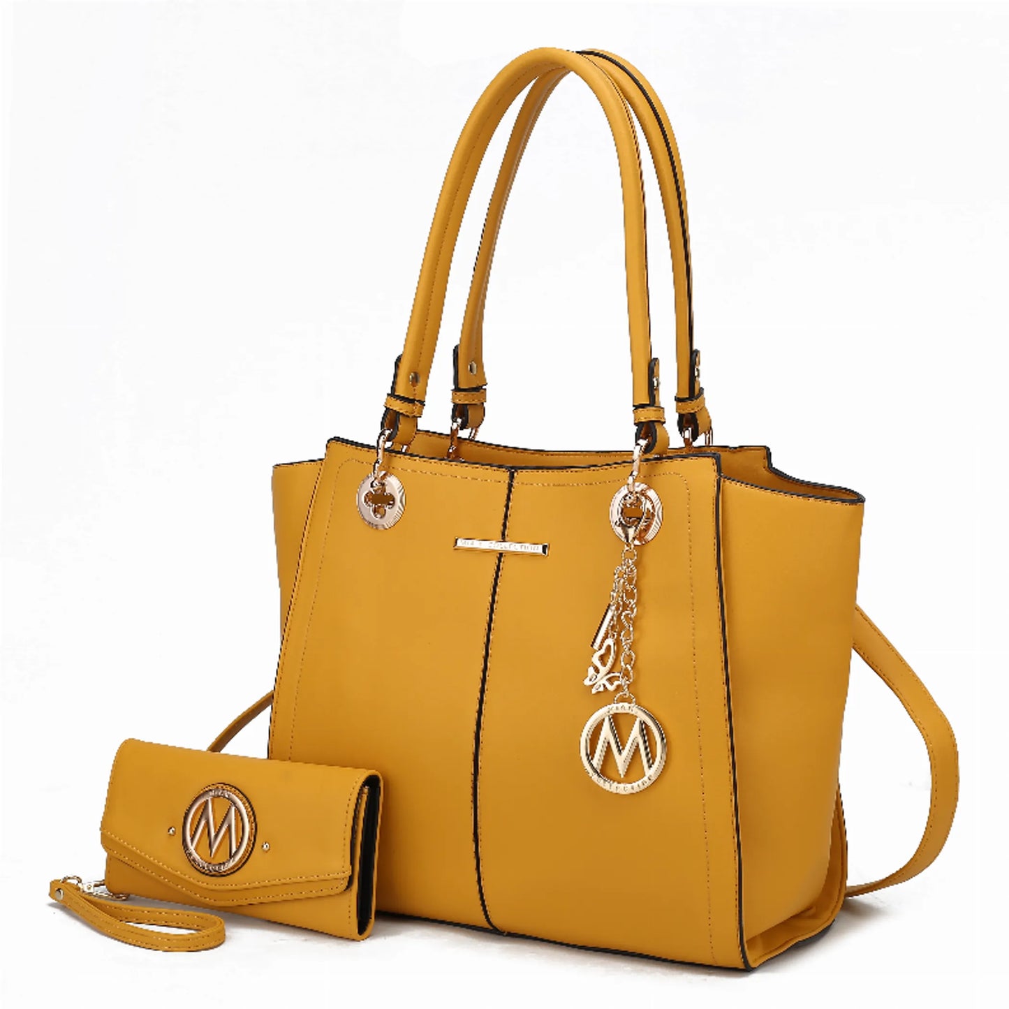 Ivy Vegan Leather Women's Tote Bag by Mia K with wallet -2 Piece Set