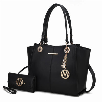 Ivy Vegan Leather Women's Tote Bag by Mia K with wallet -2 Piece Set