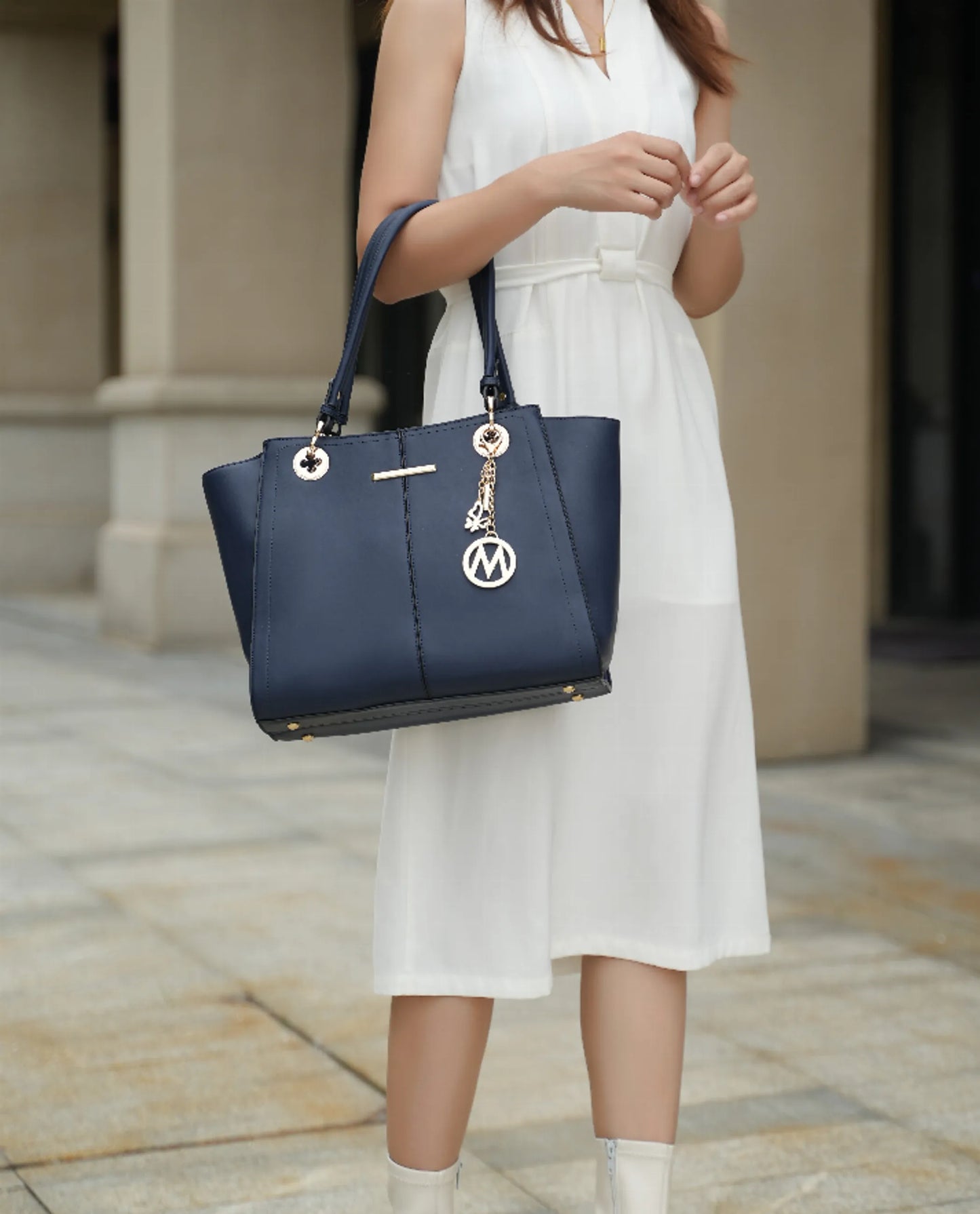 Ivy Vegan Leather Women's Tote Bag by Mia K with wallet -2 Piece Set