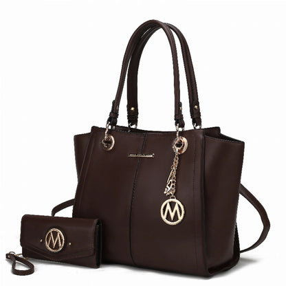 Ivy Vegan Leather Women's Tote Bag by Mia K with wallet -2 Piece Set