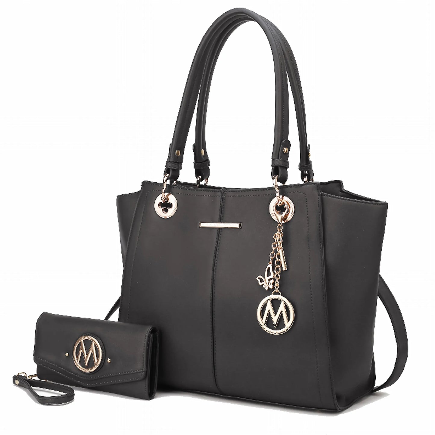 Ivy Vegan Leather Women's Tote Bag by Mia K with wallet -2 Piece Set