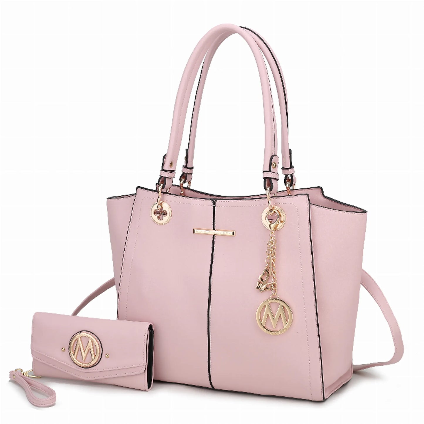 Ivy Vegan Leather Women's Tote Bag by Mia K with wallet -2 Piece Set