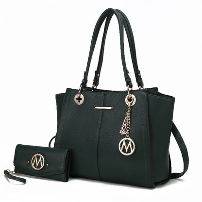 Ivy Vegan Leather Women's Tote Bag by Mia K with wallet -2 Piece Set
