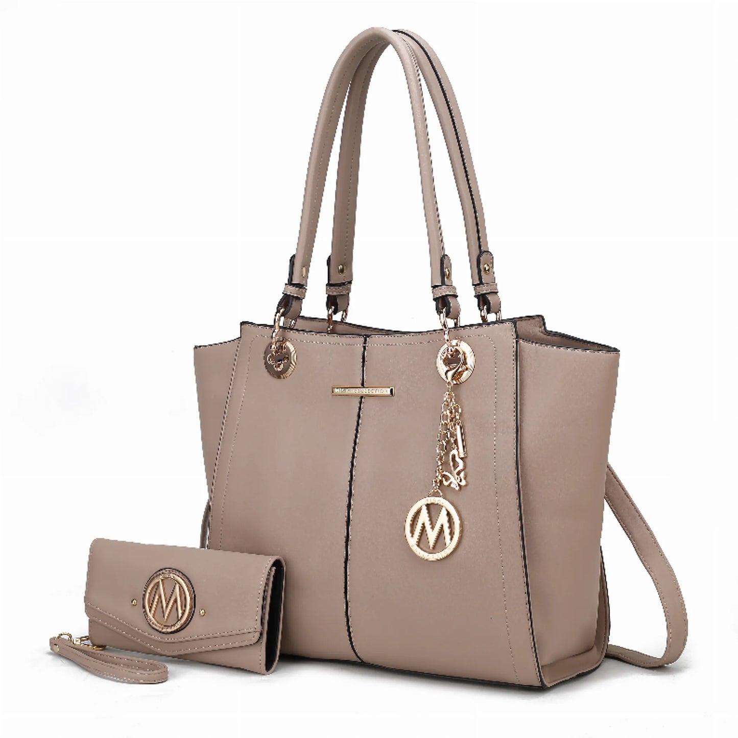 Ivy Vegan Leather Women's Tote Bag by Mia K with wallet -2 Piece Set