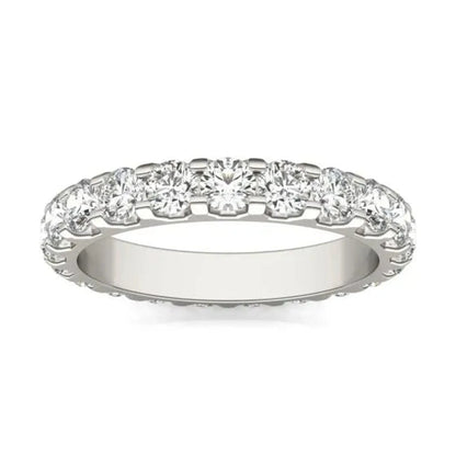 2 CTW Round Lab Grown Diamond Band 14K White Gold (G-VS)