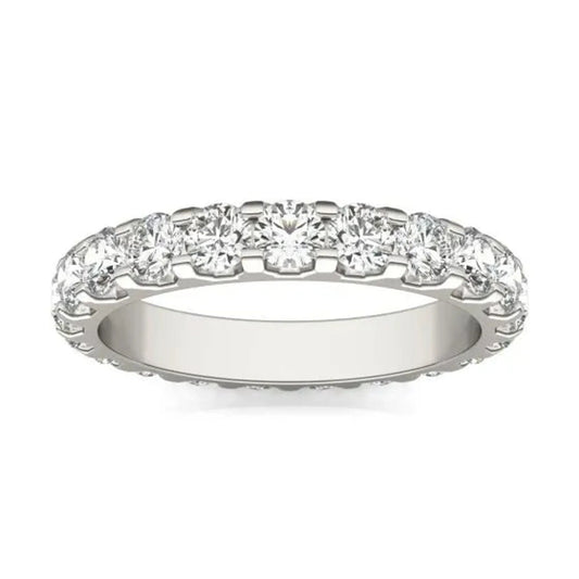 2 CTW Round Lab Grown Diamond Band 14K White Gold (G-VS)