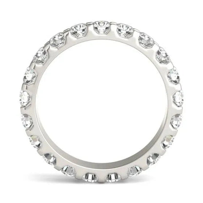 2 CTW Round Lab Grown Diamond Band 14K White Gold (G-VS)