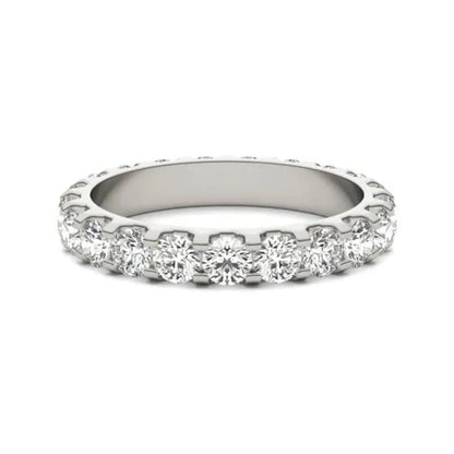 2 CTW Round Lab Grown Diamond Band 14K White Gold (G-VS)