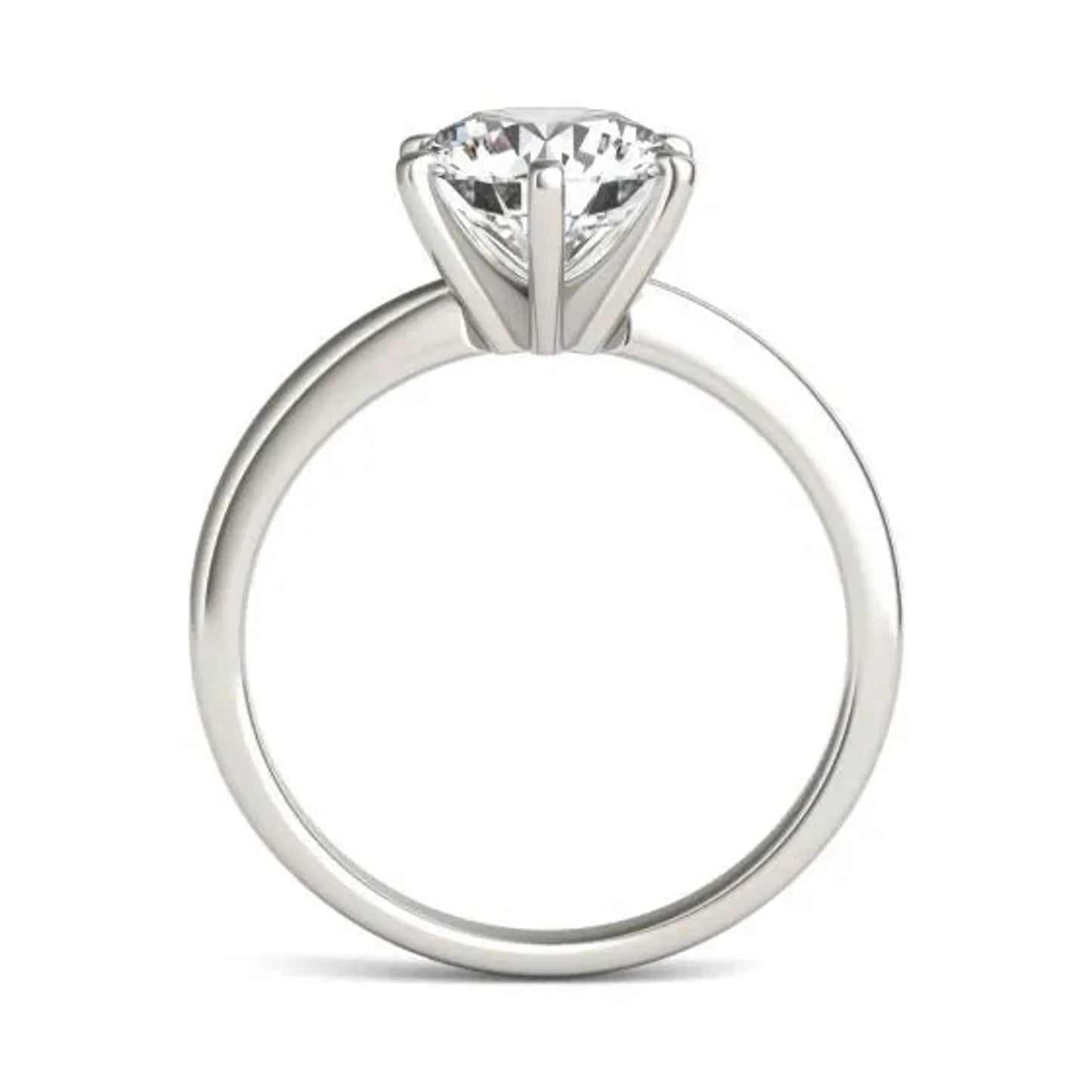 2 CTW Round Lab Grown Diamond Six Prong Solitaire Engagement Ring 14K White Gold (G-VS)