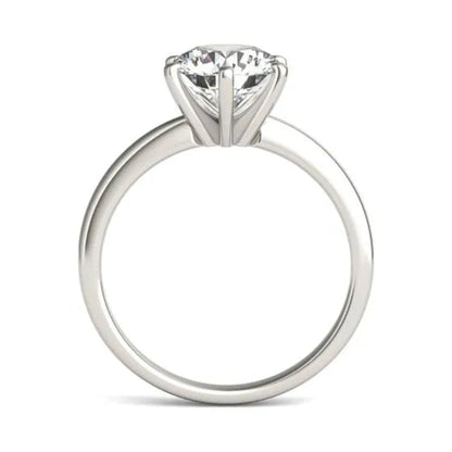 2 CTW Round Lab Grown Diamond Six Prong Solitaire Engagement Ring 14K White Gold (G-VS)